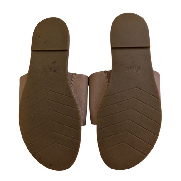 Eileen Fisher Womens Duet Tumbled Brown Leather Slip-On Slides Sandals Size 8 - Picture 6 of 8
